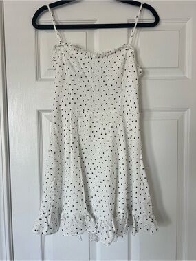 Sunday Best White Dress with Black Polka Dots